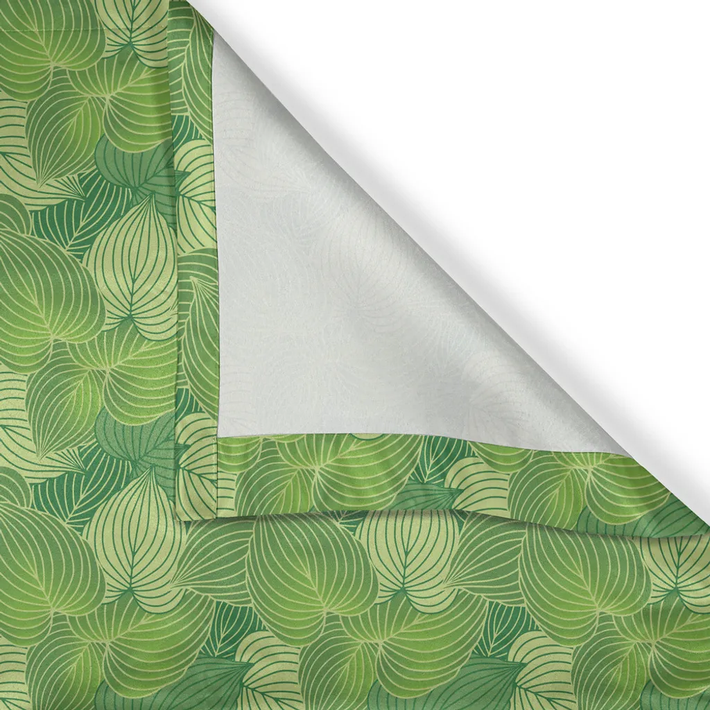 Rideau à œillets vert ABAKUHAUS motif Hosta 280x245 cm déco jungle