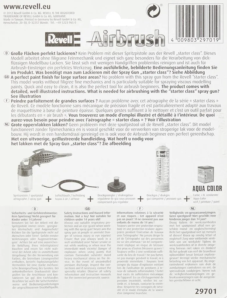Revell Spritzpistole Starter Class : Aérographe de Précision pour Maquette