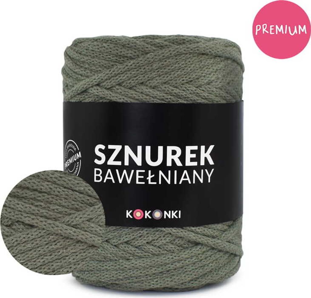 Premium Baumwollseil Khaki 5mm, 100m Rolle, 100% Recycling Produktbild 