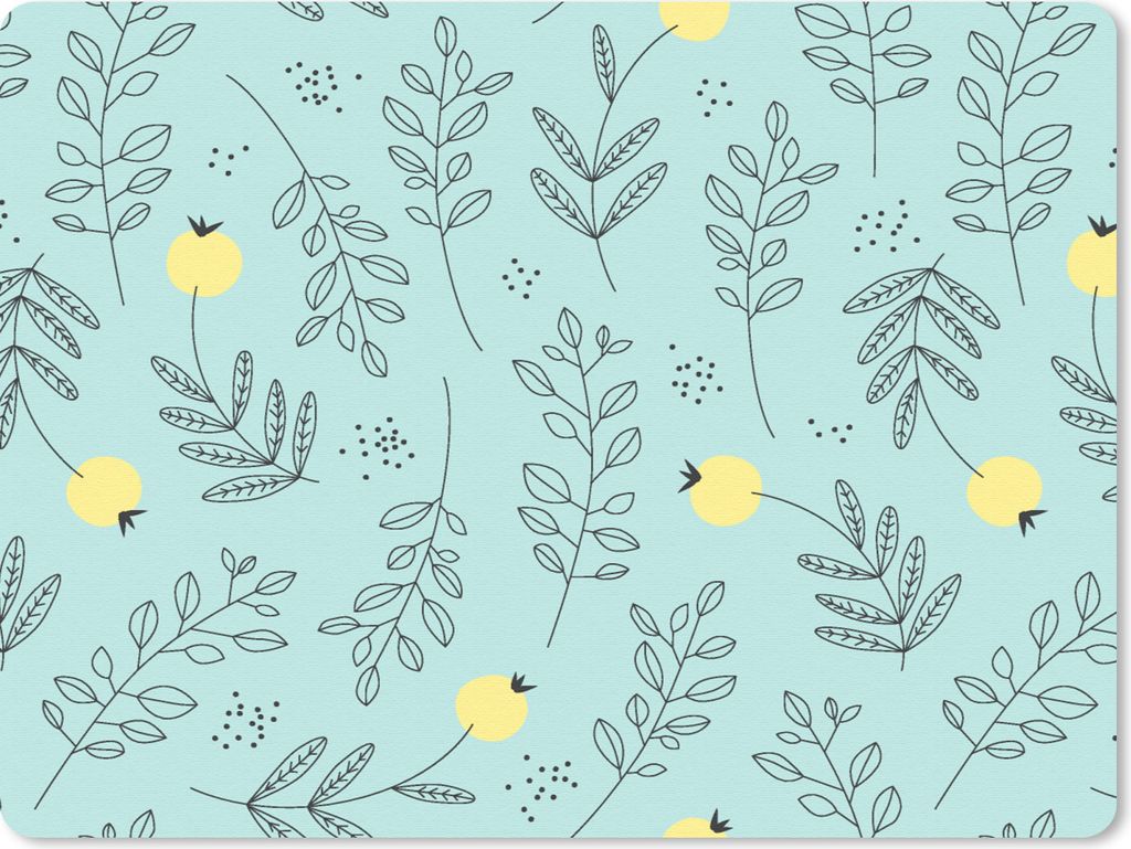 MuchoWow Mauspad Mousepad Muster - Saatgut - Pflanzen 23x19 cm - Mousepads - Maus Mat - Pad - Mausunterlage - Schreibtischunterlage - Mauspad