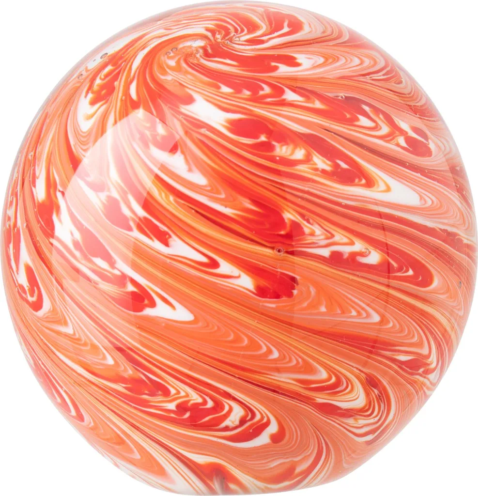 Boule décorative presse-papier en verre orange grand format J-Line