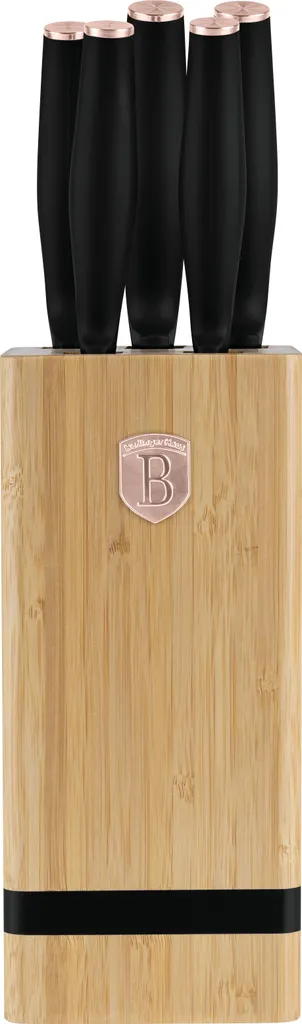 Set 6 Coltelli Berlinger Haus BH2970 con Blocco Bambù - Sicuri e Affilati - 6
