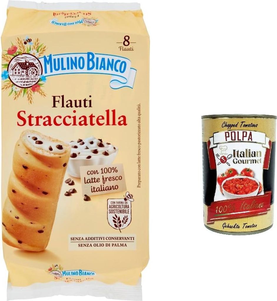 6x Mulino Bianco Flauti Stracciatella Kuchen Snack mit 100% Produktbild 