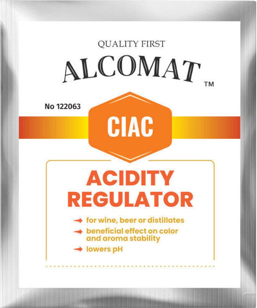 Alcomat CIAC 1 x 10g Zitronensäure zum Wein selber machen, Säuregehalt erhöhen - Hochwertiger Säureregulator für Wein, Bier & Destillate, kris...