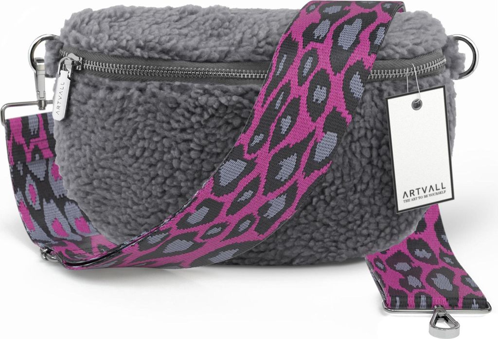 ARTVALL - Umhängetasche Teddy, Klein mit verstellbarem Schultergurt, abnehmbares Taschenband, Crossbody Bag in Blau