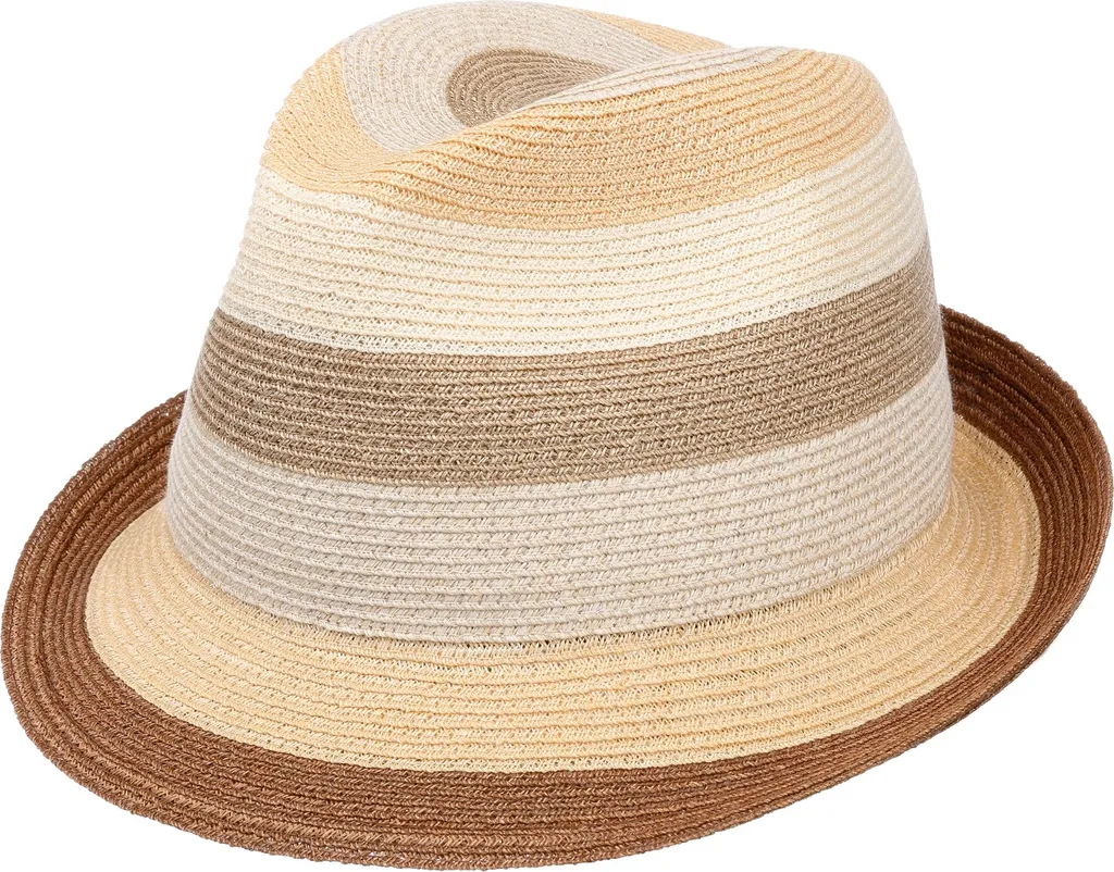 Mayser Svenja Chapeau Trilby Rayé à Bord Fin - Modèle Pliable et Léger