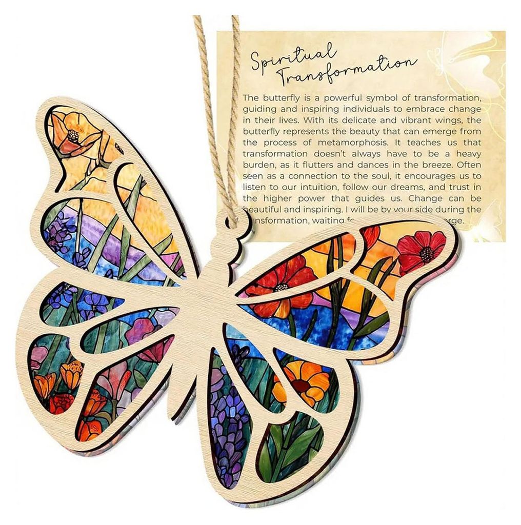 Eulen-Sonnenfänger aus Naturholz, hängender Anhänger mit Perlenband und Karte. Eulen-Holzbastelarbeit, Wandanhänger B.