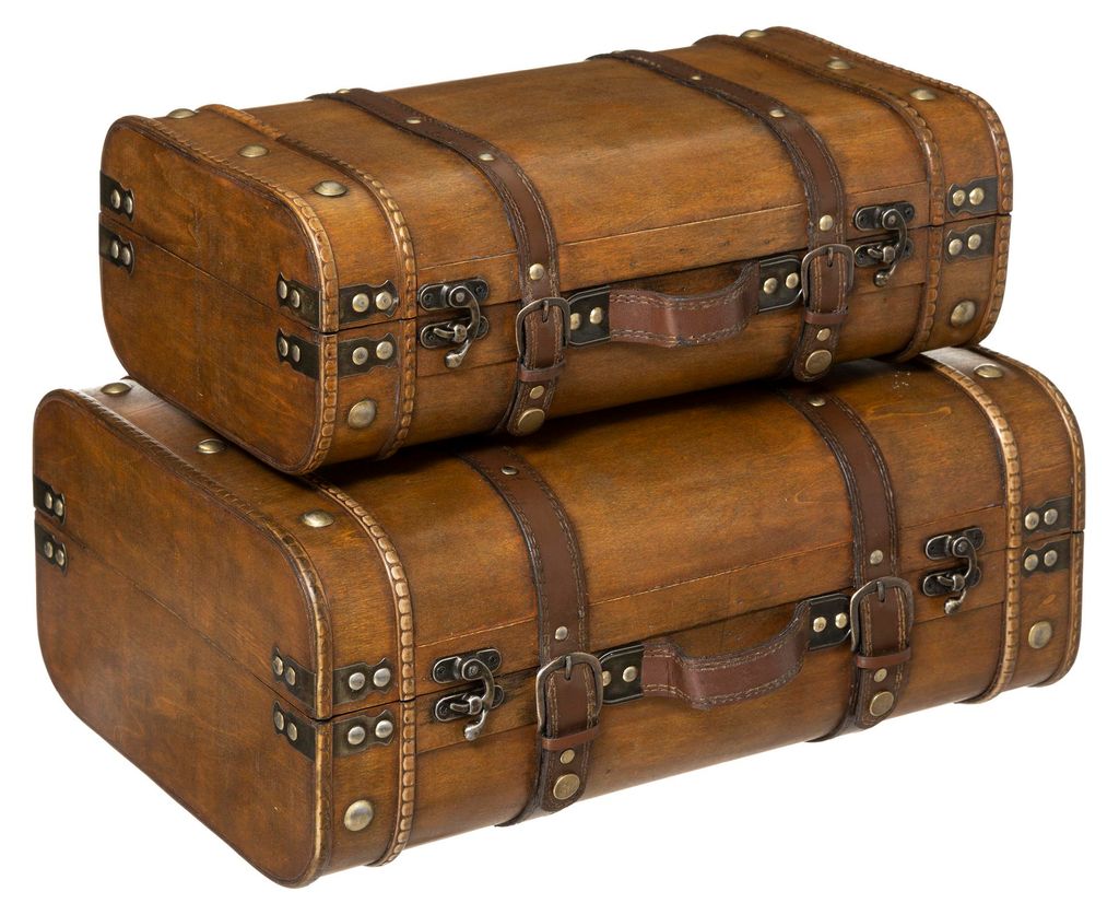 Set aus 2 kantinen "bruce" aus holz  - Atmosphera créateur Produktbild 