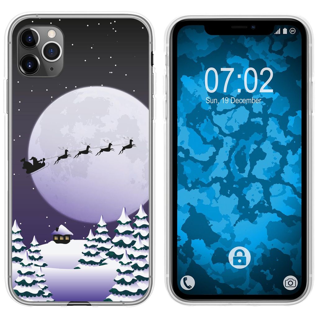 PhoneNatic Case kompatibel mit Apple iPhone 11 Pro Silikon-Hülle X Mas Weihnachten Santa - Night M5