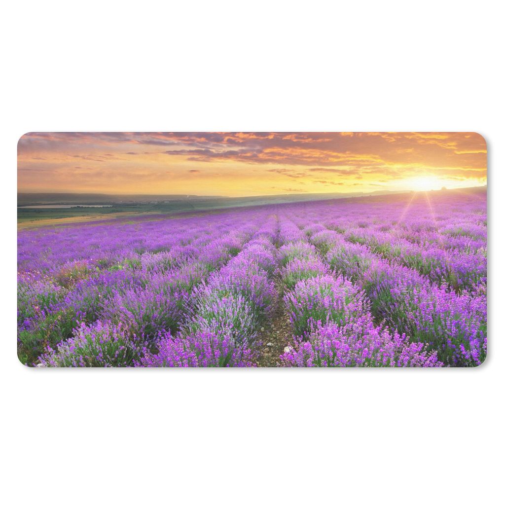 MuchoWow Mauspad Mousepad Lavendel - Wolken - Frühling 60x30 cm - Mousepads - Maus Mat - Pad - Mausunterlage - Nachhaltig