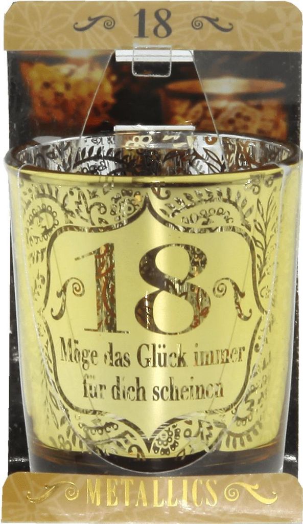 Metallics persönliches Kerzenlicht mit Spruch 18