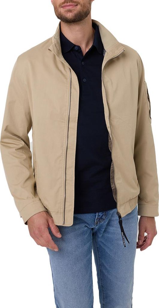 Pierre Cardin Sommerjacke beige einfarbig normale Passform Baumwolle