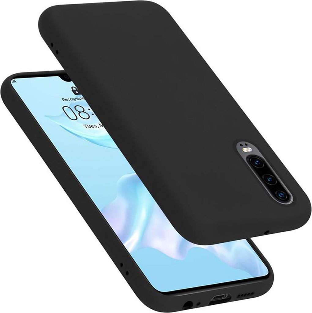Cadorabo Schutzhülle für Huawei P30 Hülle in Schwarz Handyhülle Case Cover TPU Etui