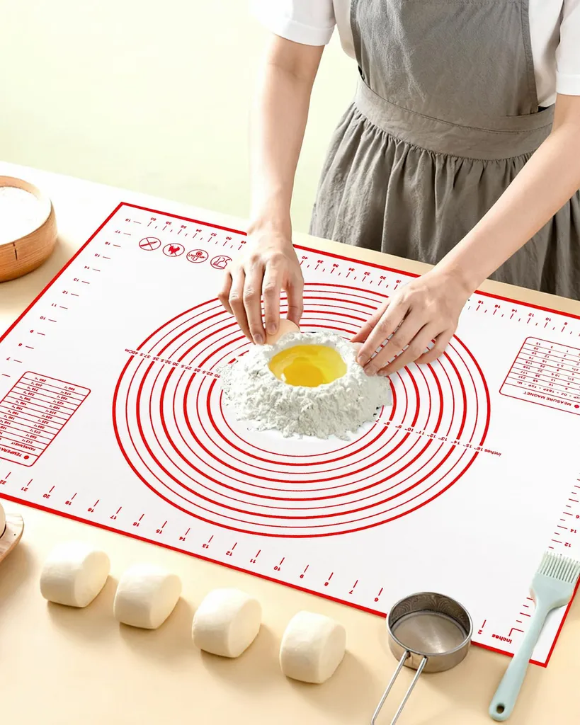 Grand Tapis Silicone Pâte Pizza & Pâtisserie - 70x50 cm Antidérapant