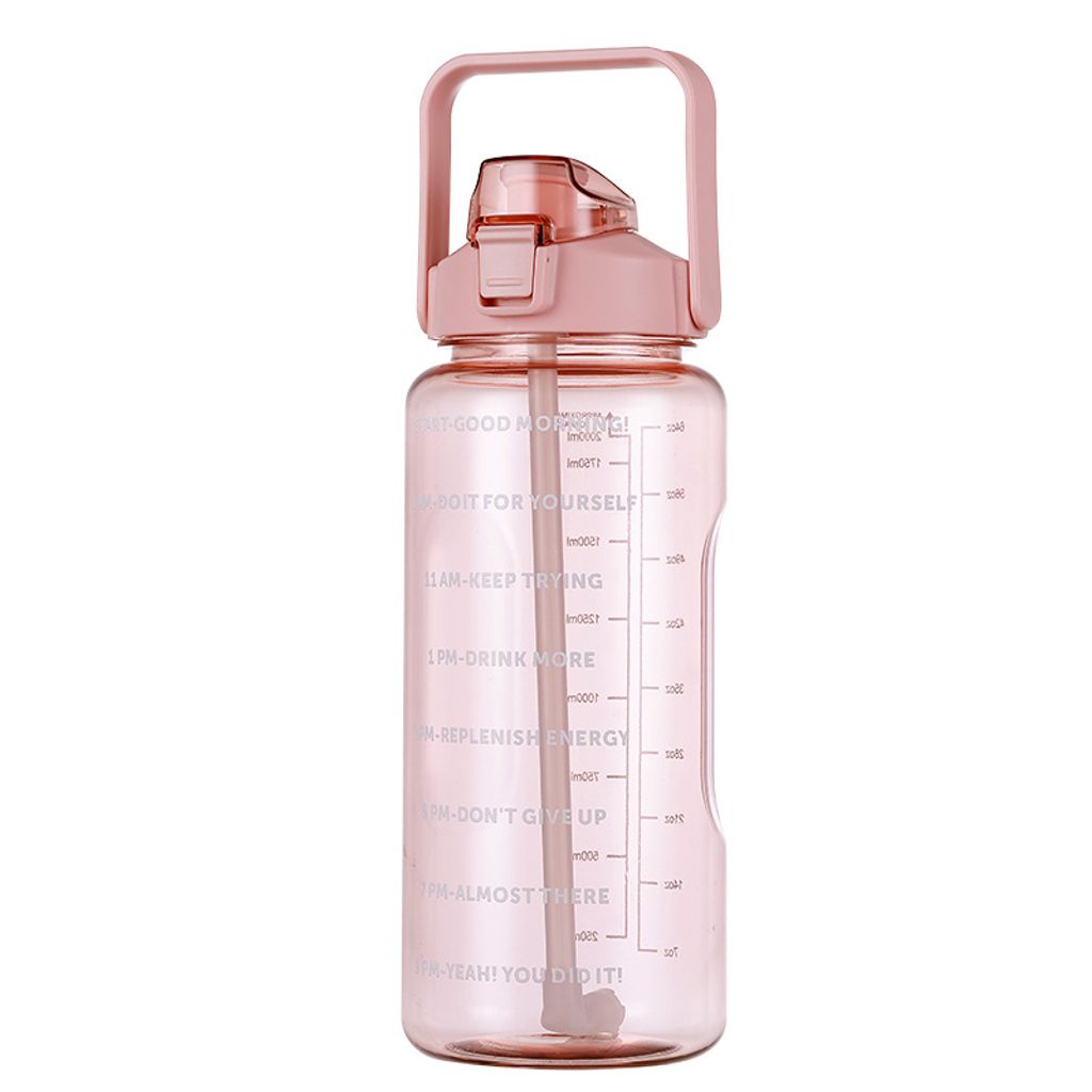 2 Liter Sport-Wasserflasche mit Zeitmarkierung