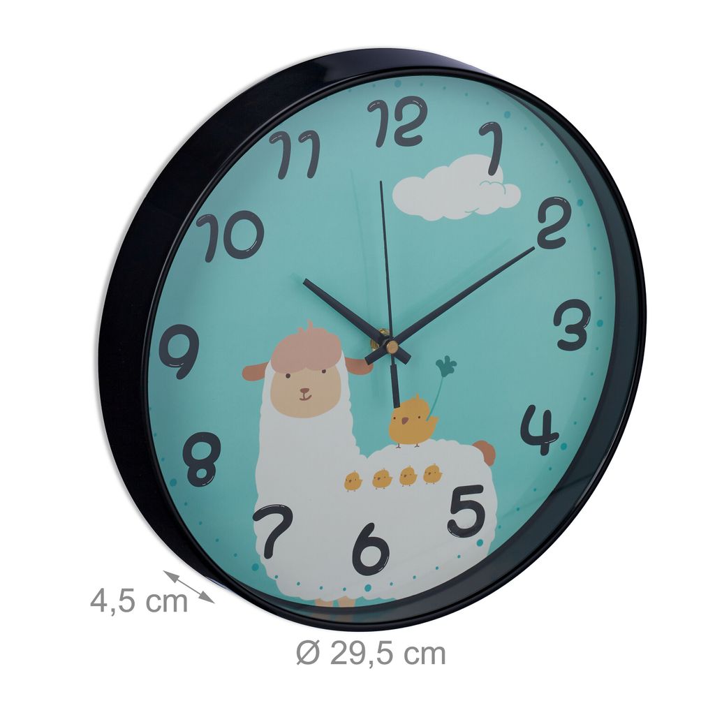 relaxdays Wanduhr Lama für Kinder Produktbild 4
