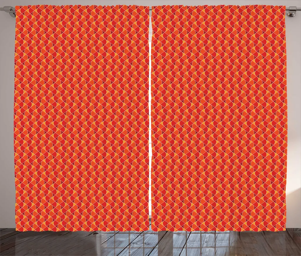 Rideau Rayures Verticales Moutarde et Marron pour Grand Salon 280x225