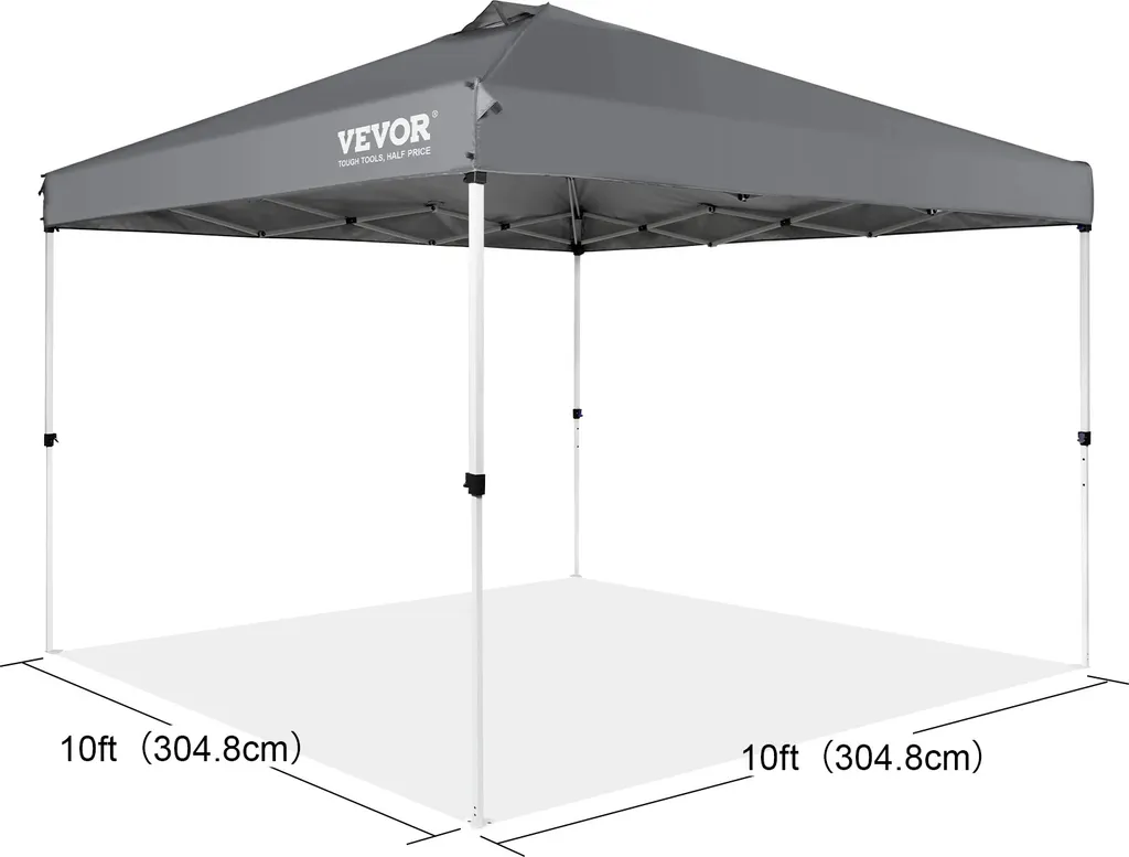 Tonnelle de Jardin 10x10ft Gris | Pavillon Pliable pour Réception et Stand