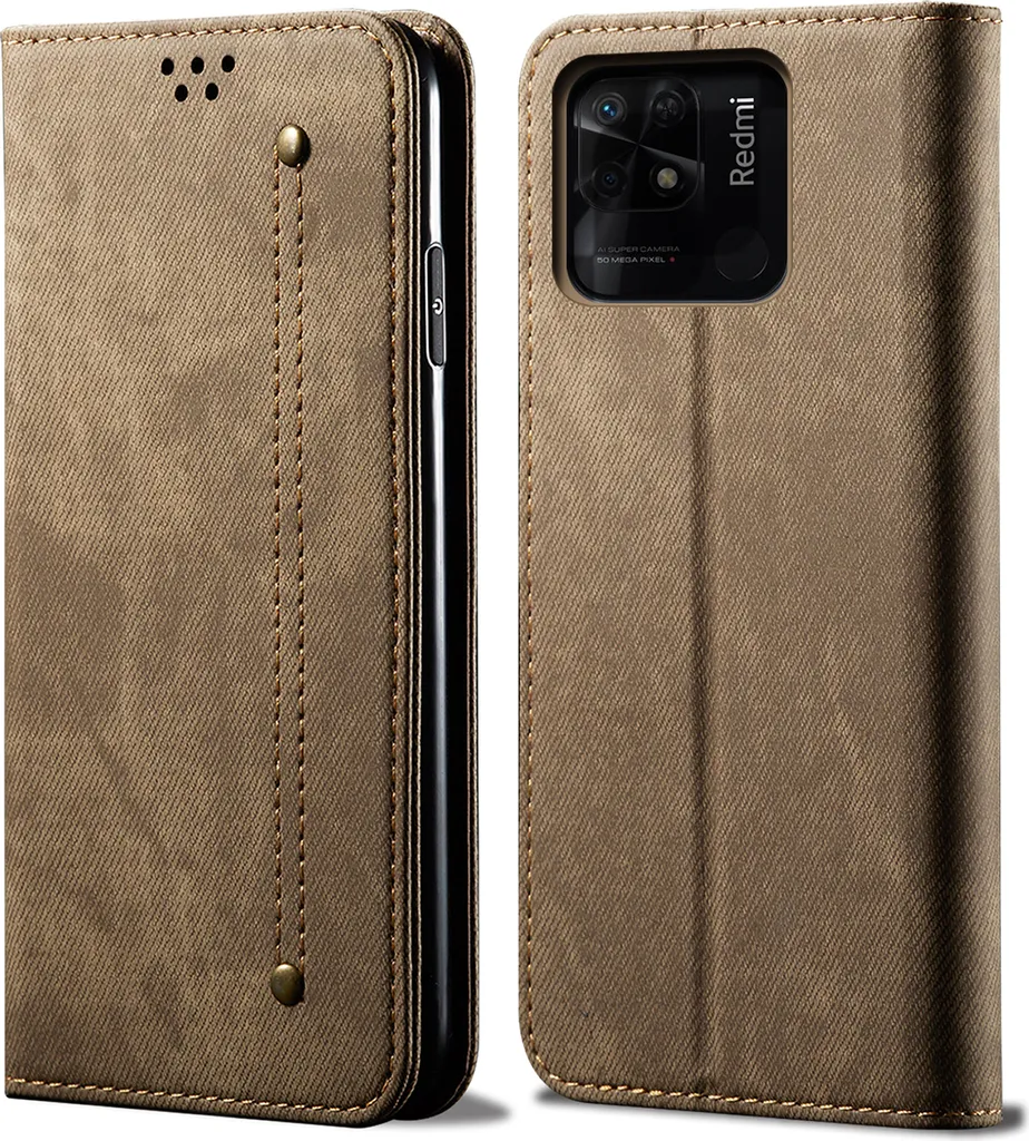 Cover Xiaomi Redmi 10C a Libro Khaki: Protezione Professionale Business