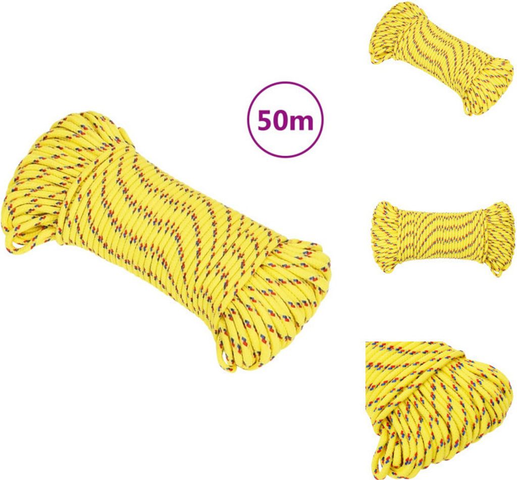 vidaXL Bootsseil Gelb 4 mm 50 m Polypropylen - Seile