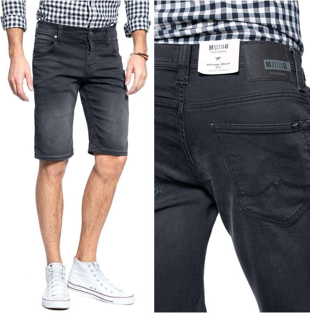 MUSTANG Herren, Shorts CHICAGO SHORT, Slim fit, W40, Grau, kurze, hosen,