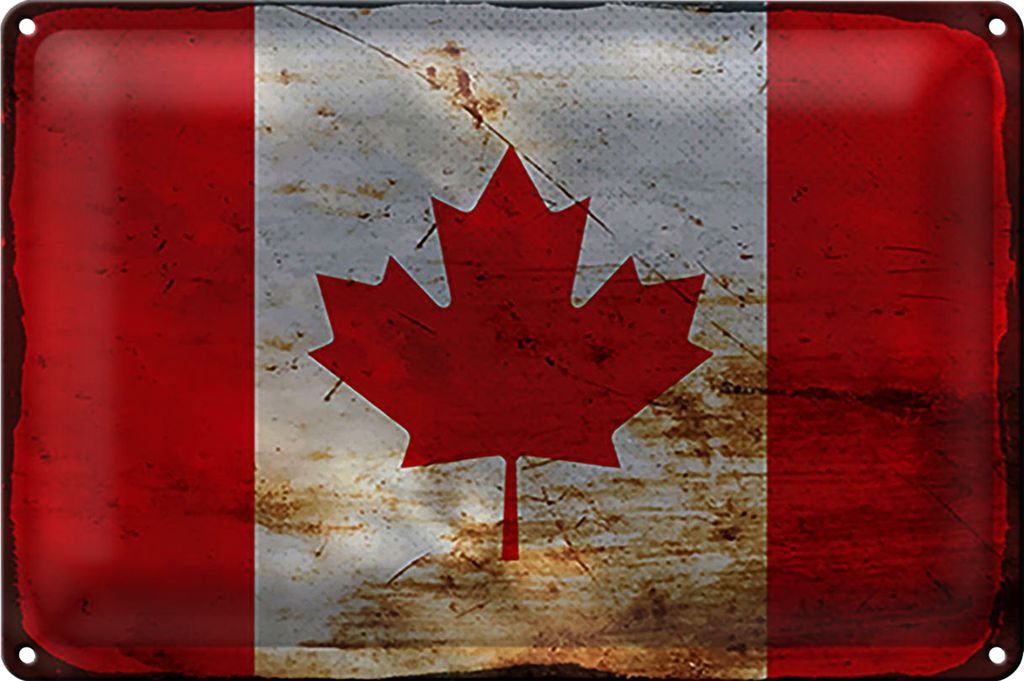 Blechschild Flagge Kanada 40x30cm Flag of Canada Rost