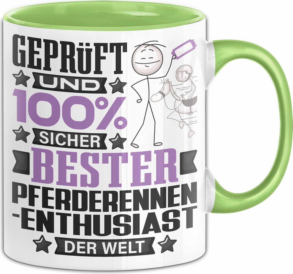 Pferderennen-Enthusiast Geschenk Lustiger Spruch für Pferderennen-Enthusiast Geschenkidee Bester Pferderennen-Enthusiast Der Welt (Grün)