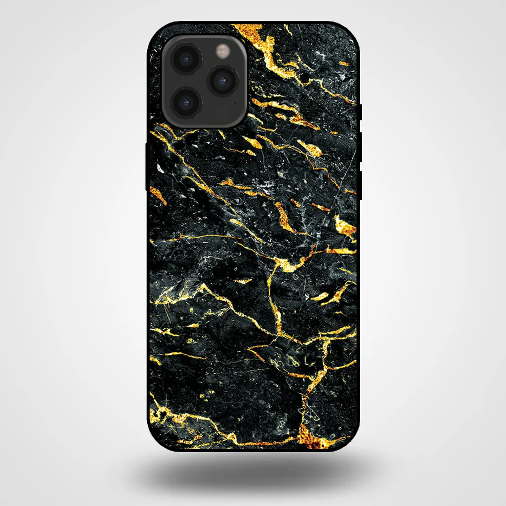 Custodia iPhone 12 Pro Max Marmo Oro Nero | Cover TPU Smartphonica