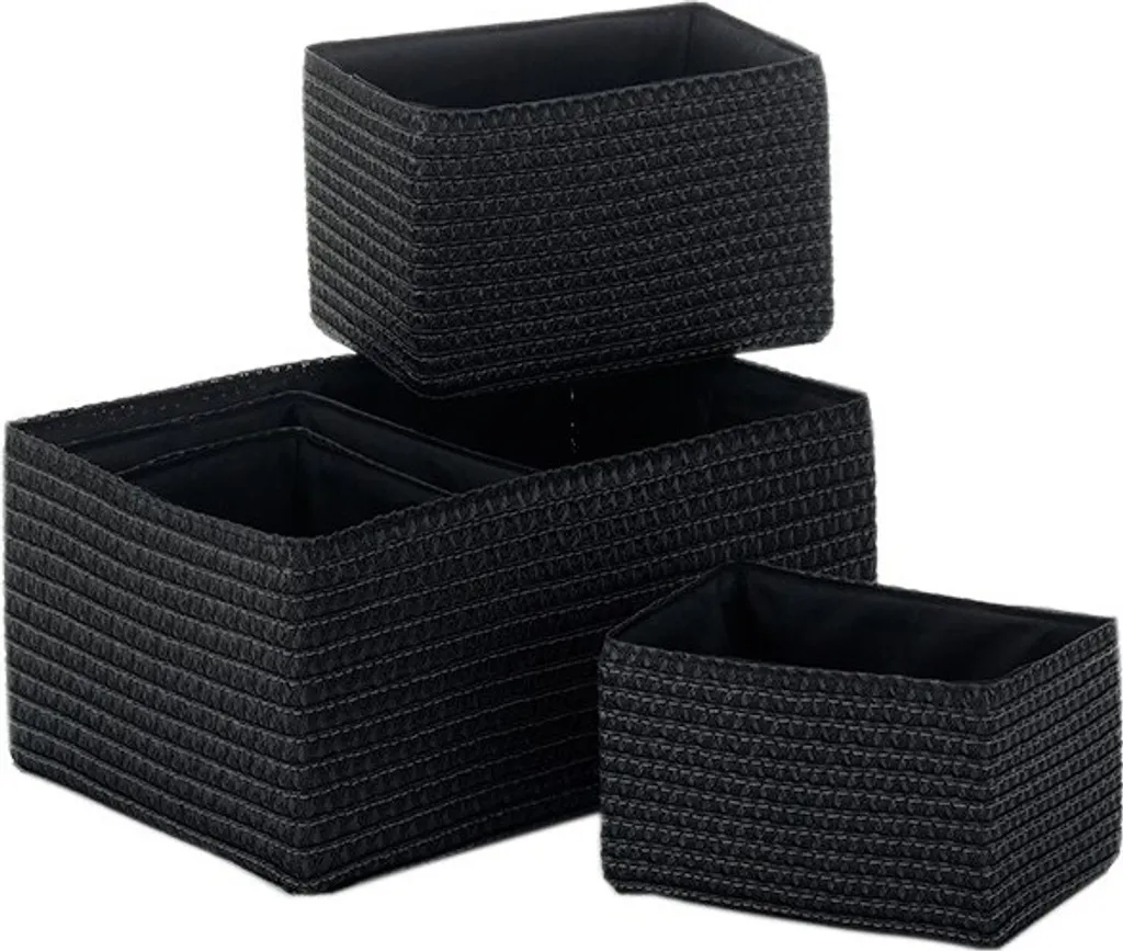 Panier de rangement noir en lot de 5 pièces Kela Rimossa pour maison