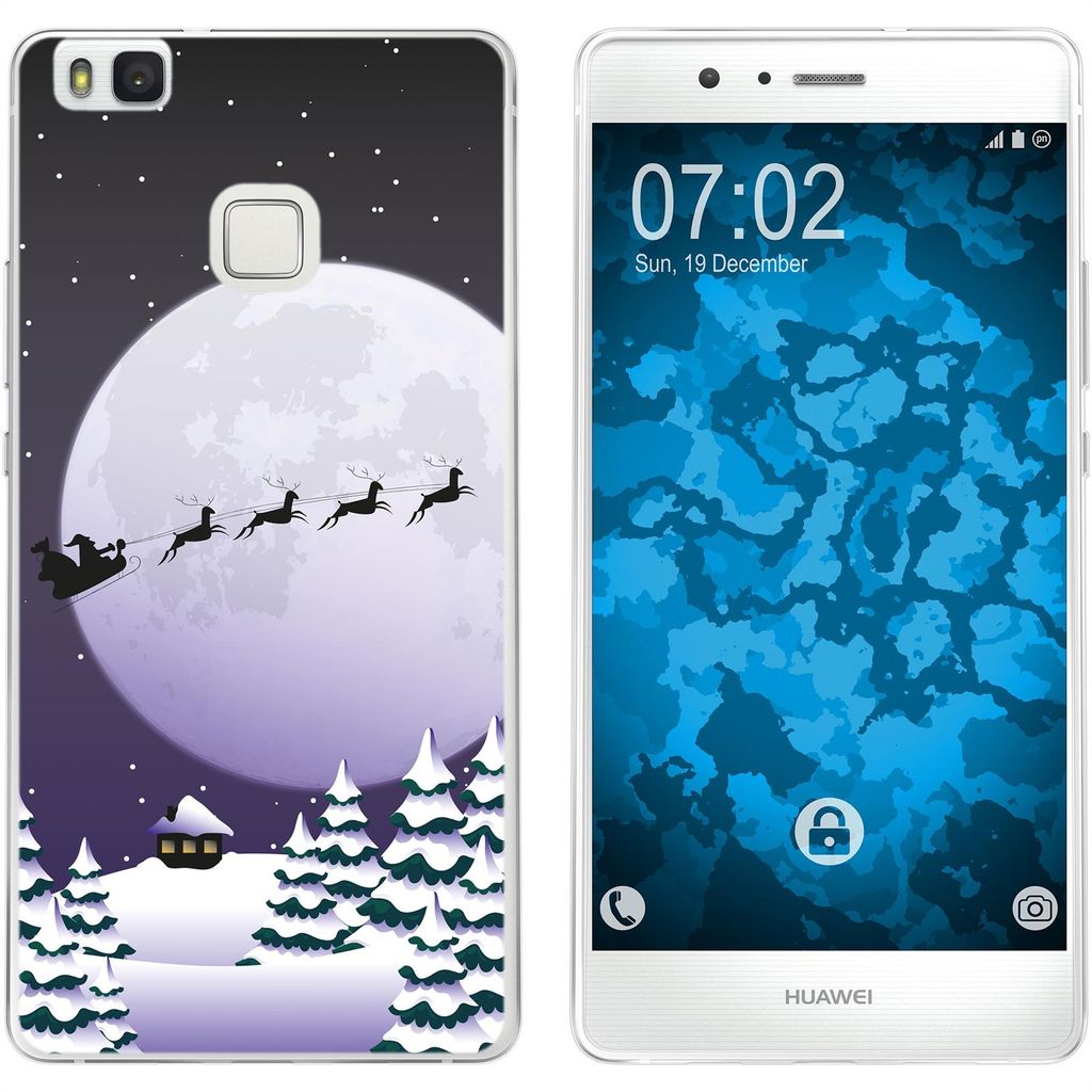 PhoneNatic Case kompatibel mit Huawei P9 Lite Silikon-Hülle X Mas Weihnachten Santa - Night M5