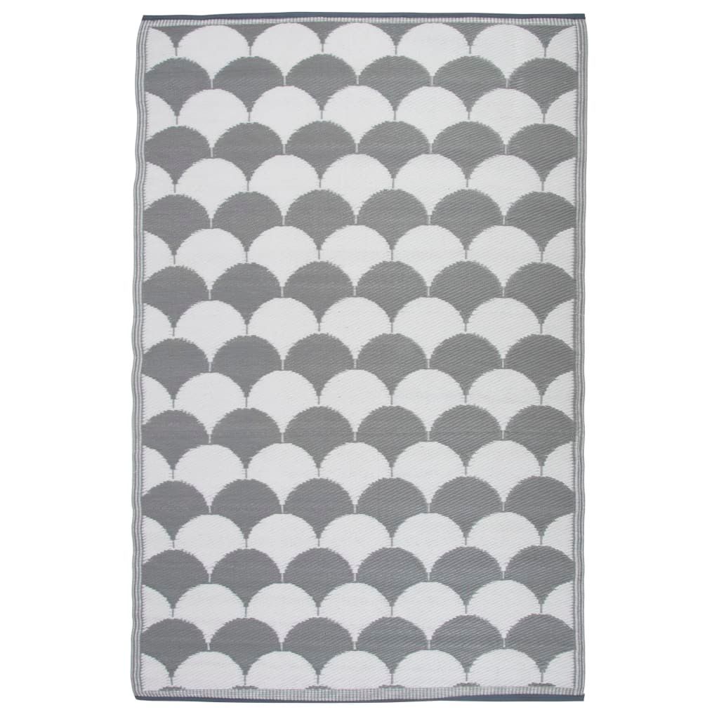 Esschert Design Outdoor-Teppich 180x121 cm Grau und Weiß OC24