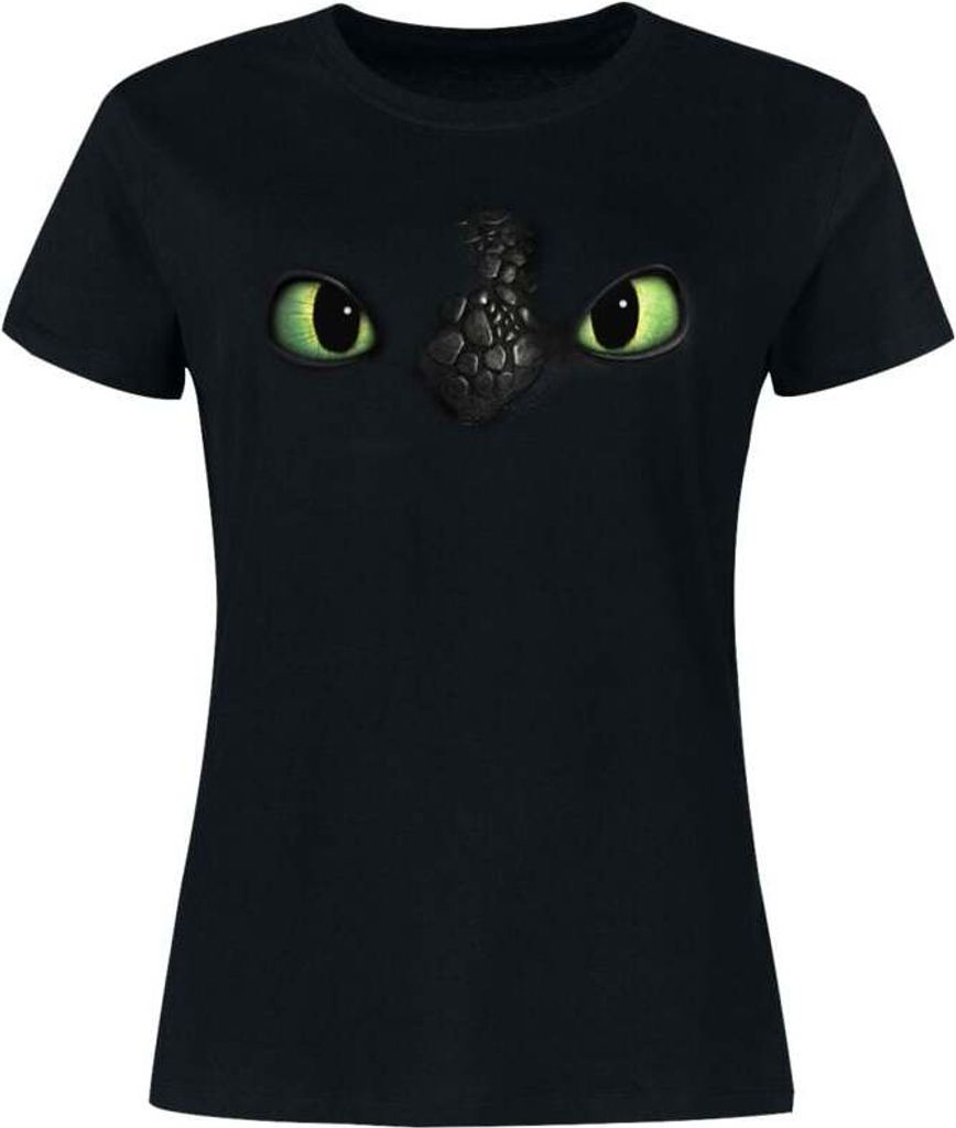 Drachenzähmen leicht gemacht T-Shirt Damen Ohnezahn - Augen schwarz XXL