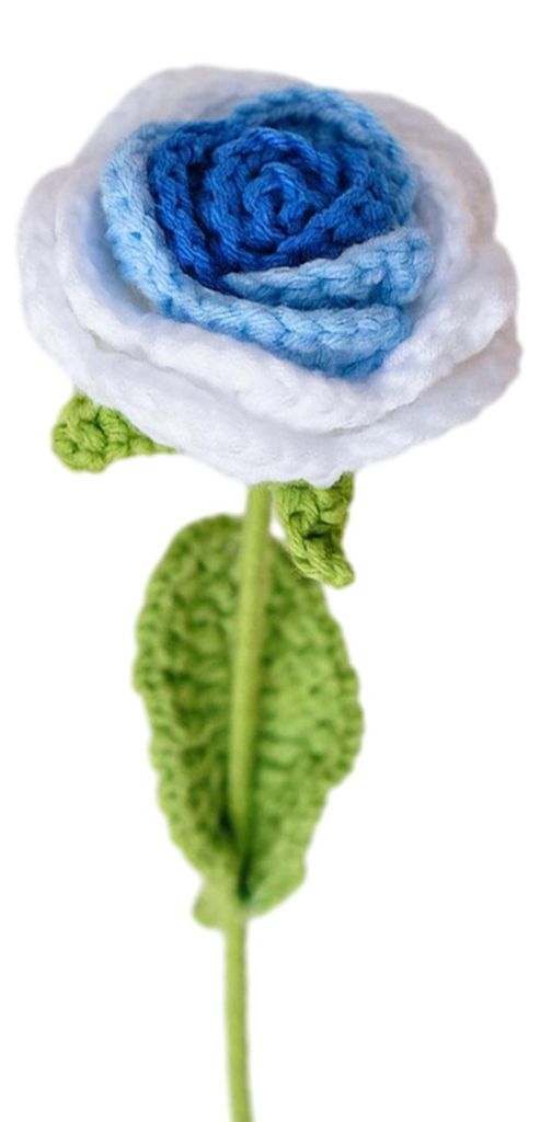 Künstliche Rosenwolle, gehäkelt, verwelkt nie, langlebige Blume mit 3D-Textur, romantische Blüte zum Muttertag