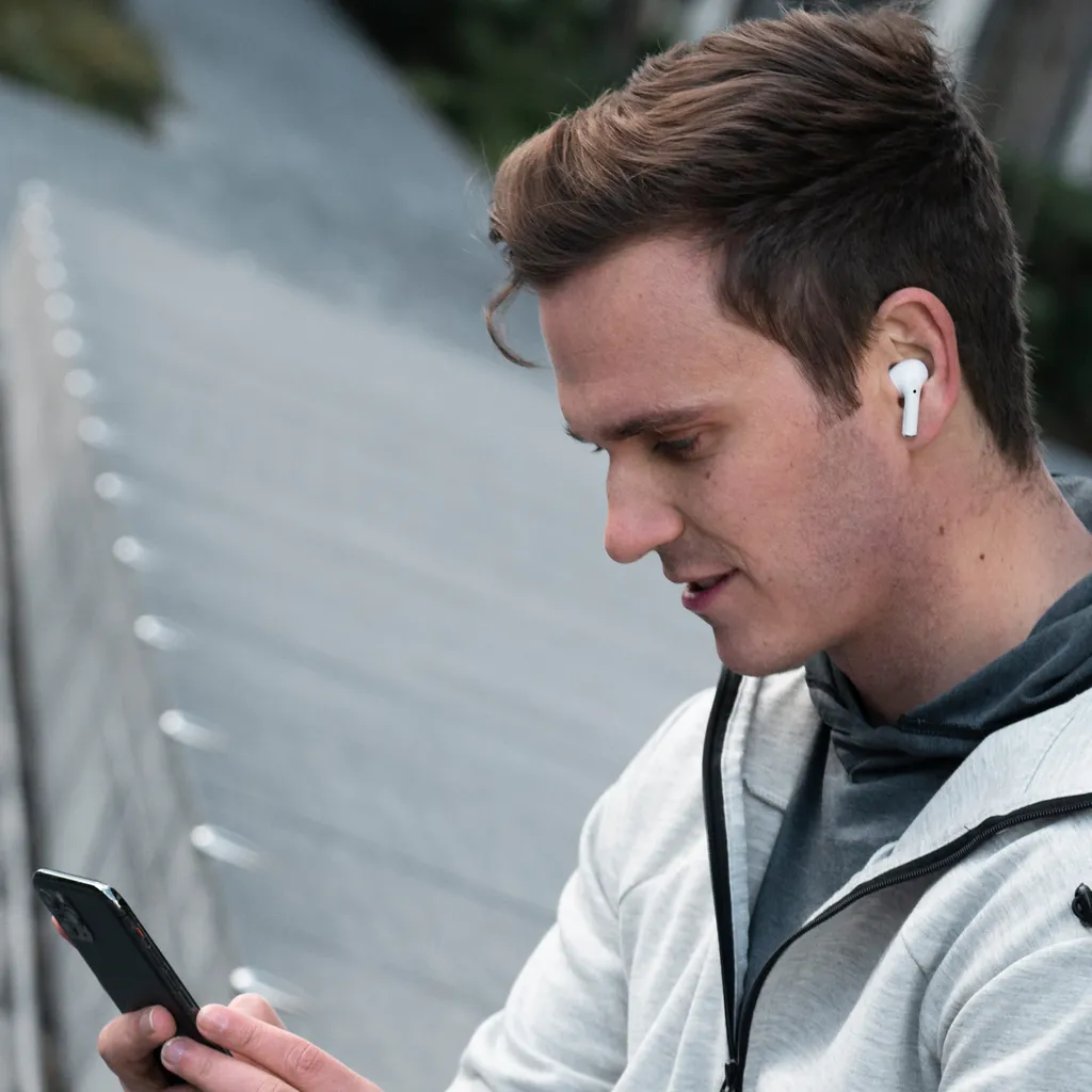 Écouteurs Bluetooth Tactiles Moodix Blancs, Son HD et Micro Intégré