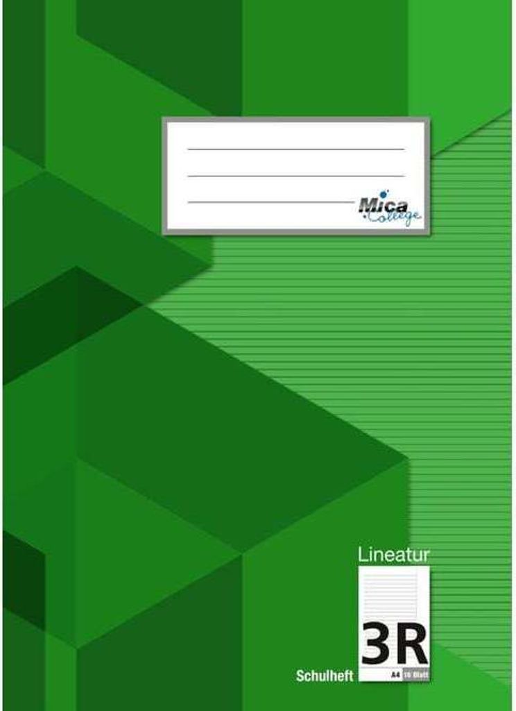 Schulheft A4 - Lineatur 3R - liniert mit Rand - 16 Blatt