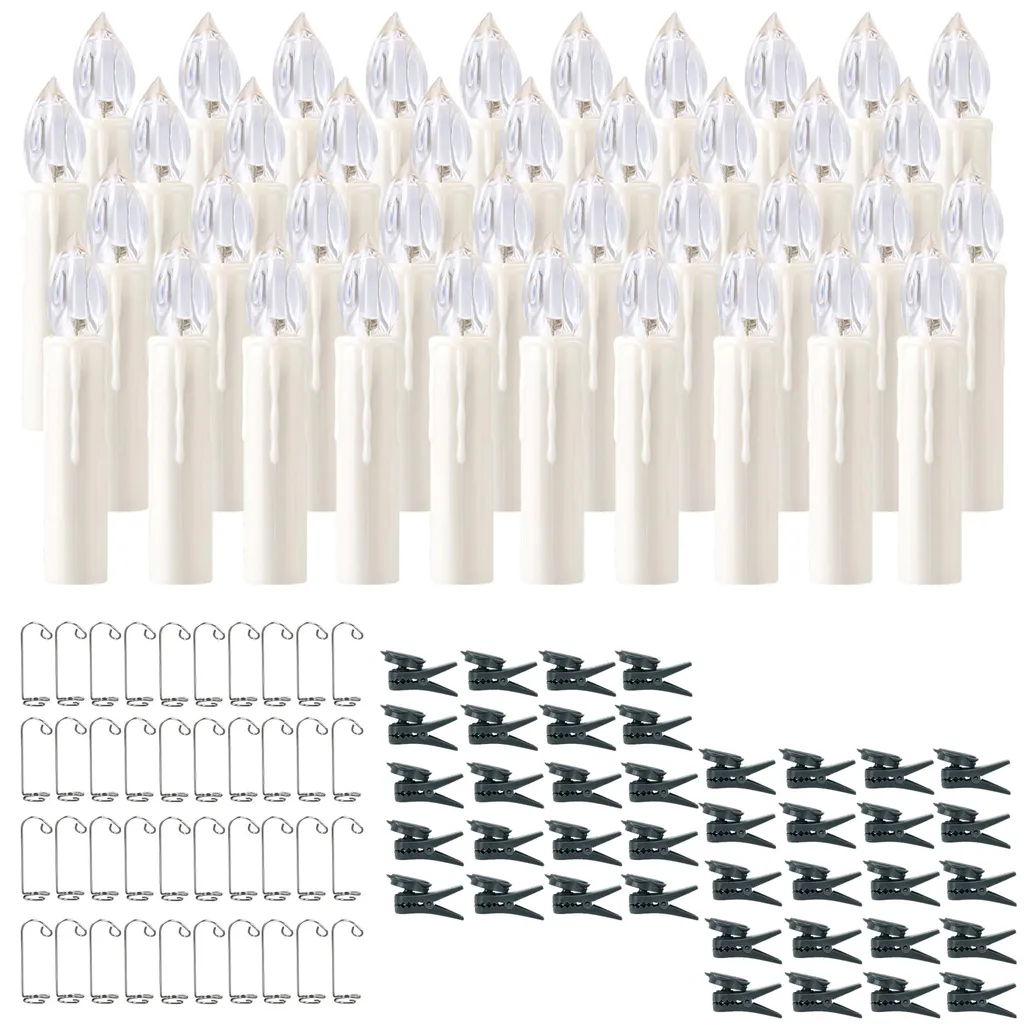Bougies de Noël LED sécurisées sans flamme - Lot de 30 avec Angle Ajustable