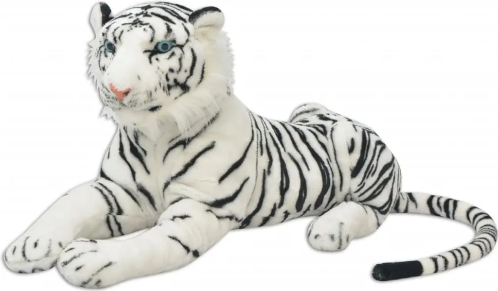 Tigre Blanc Peluche Géante pour Décoration Chambre Enfant - Format XXL 145cm