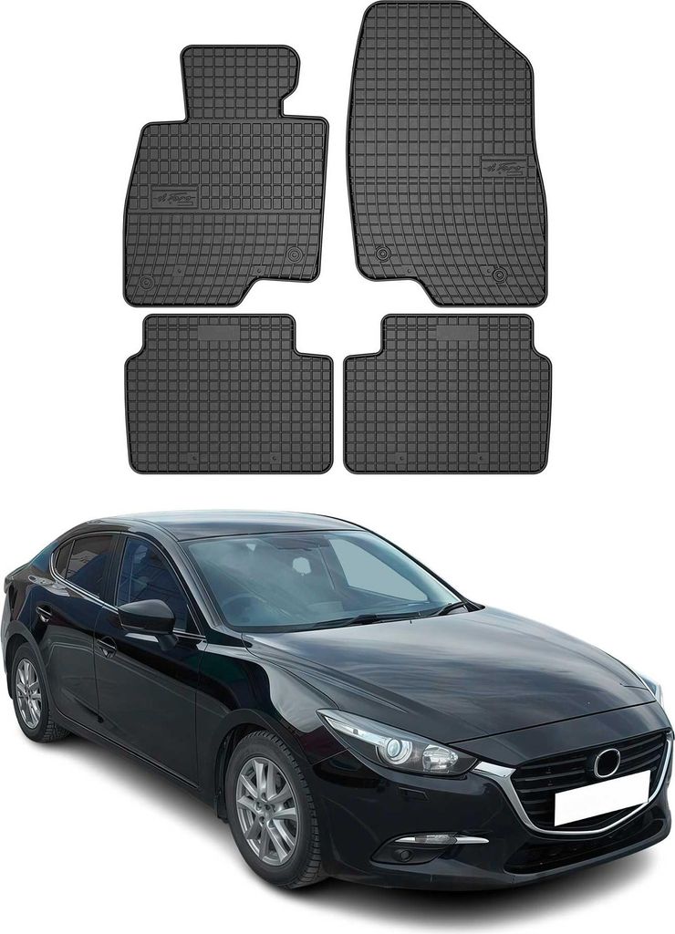 2013-2018 Mazda 3 Fußmatten Gummi Schwarz 4 tlg Produktbild 
