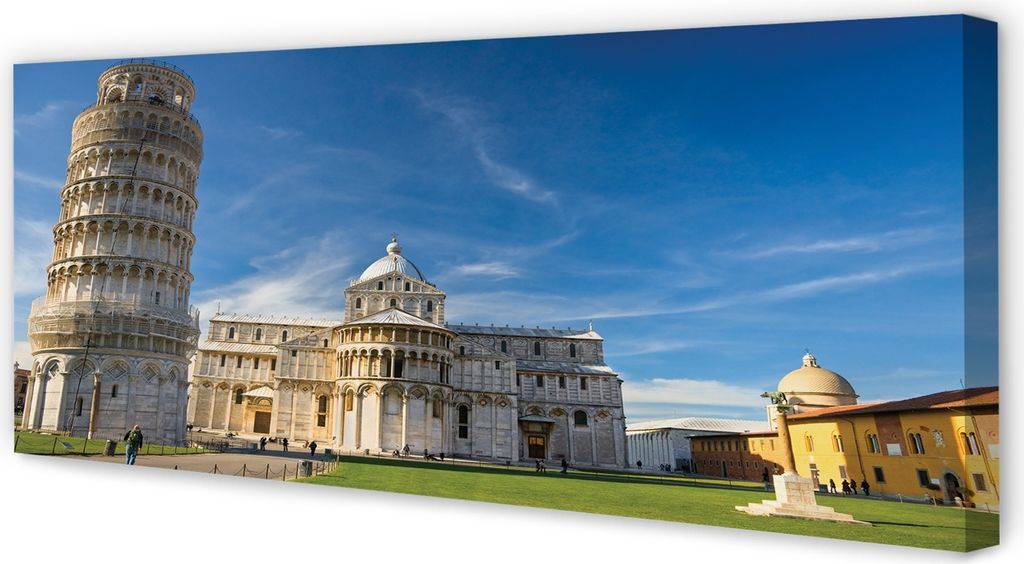 Leinwandbild 125x50 Wandkunst Italien Schiefer Turm Kathedrale