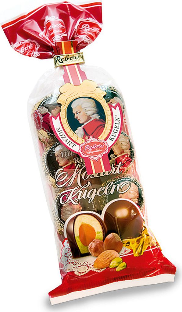 Mozart Kugel Confiserie Tüte 8er mit feiner Alpenmilch Schokolade 160g