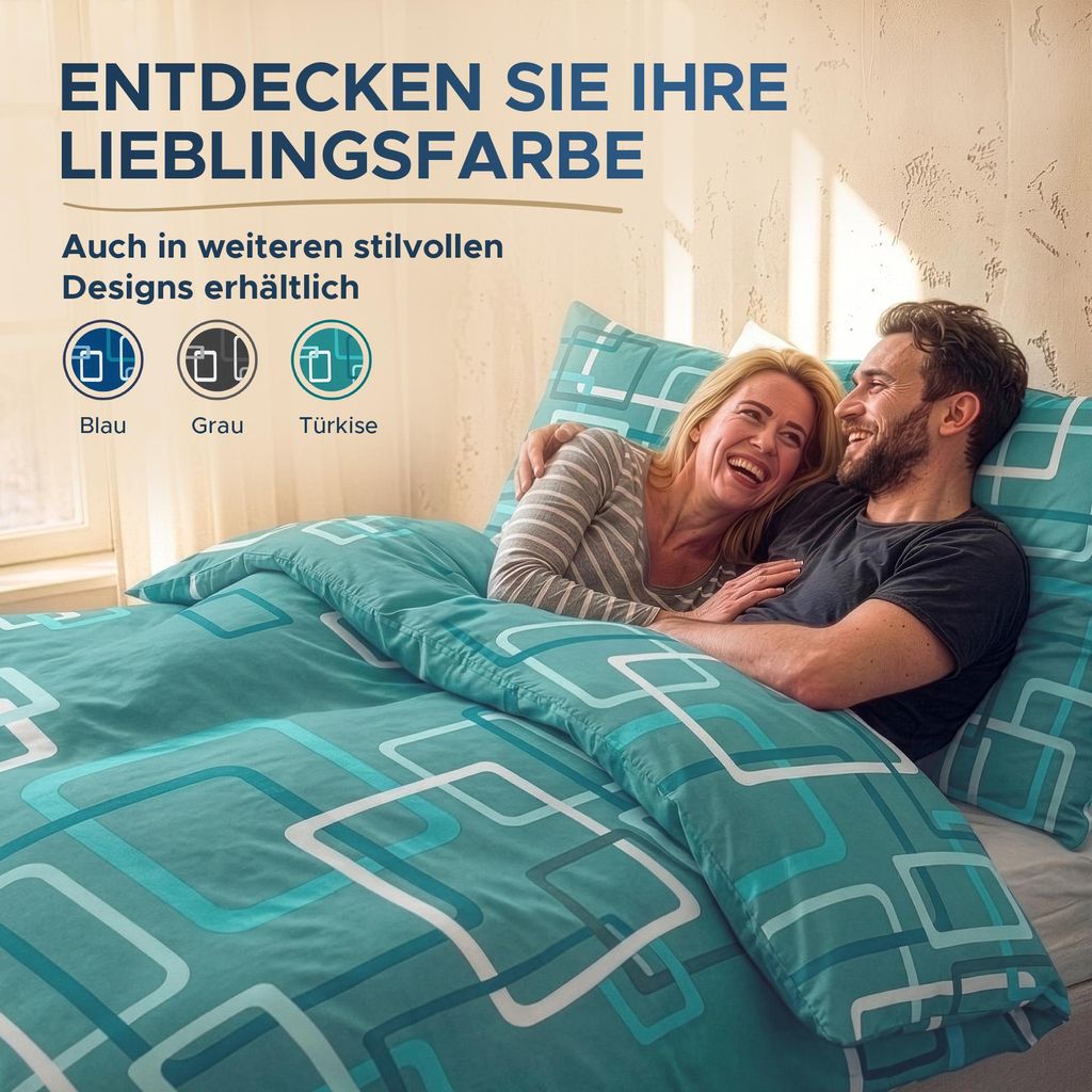 Malika Baumwoll-Renforcé-Bettwäsche 2-teilig, 135 × 200 + Produktbild 
