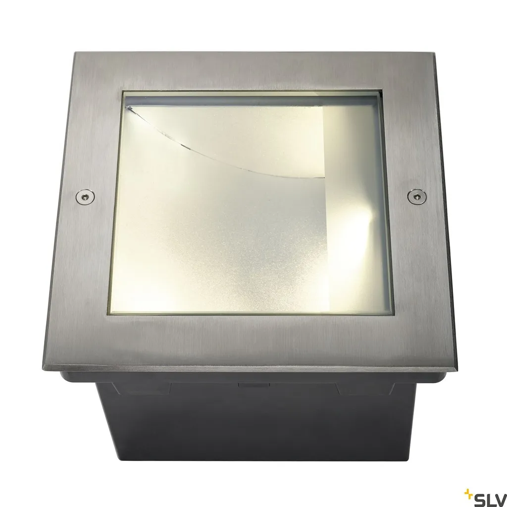 Luminaire Dasar 255 LED asymétrique IP67 carré 25,5 cm inox brossé