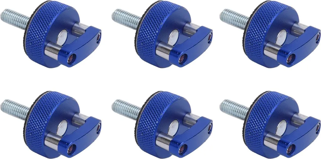 Vis à Molette Bleues en Aluminium Billeté avec Anneaux D pour Jeep JK JT