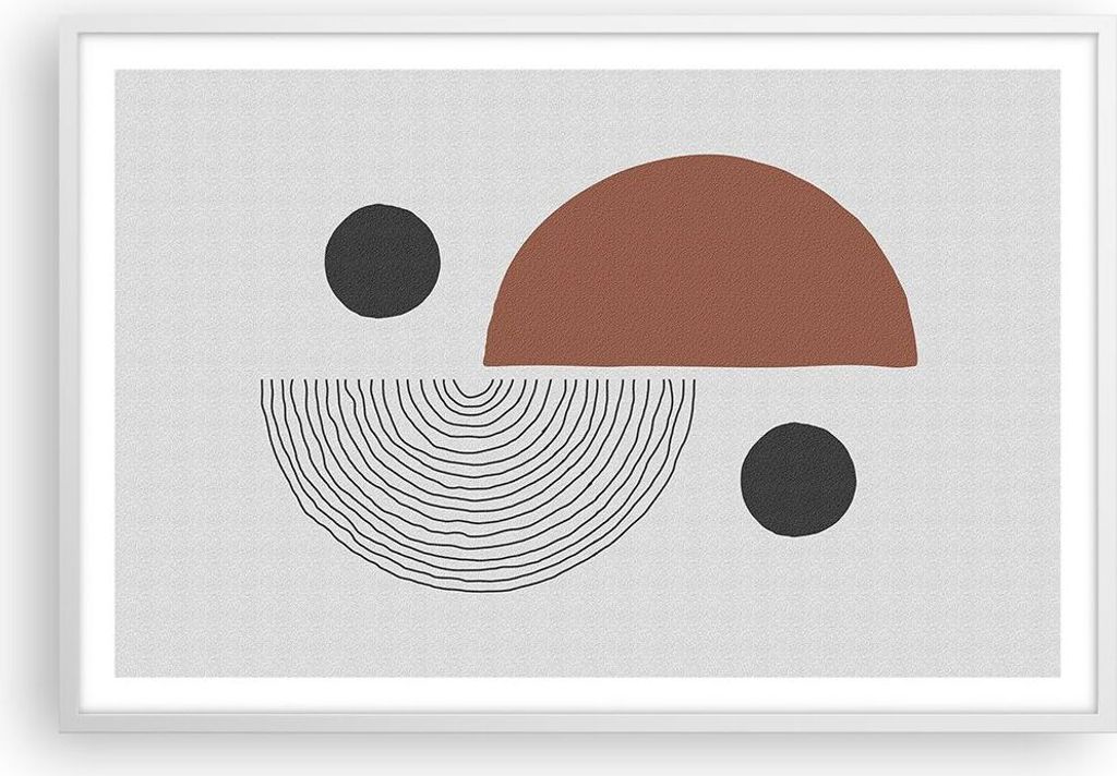 Gerahmtes Poster - Weißer Rahmen - Abstraktion Figuren Geometrisch - 91,5x61 cm - Wand Bild - Wanddeko - Wandbilder - Wandposter - Bilderrahmen - ...