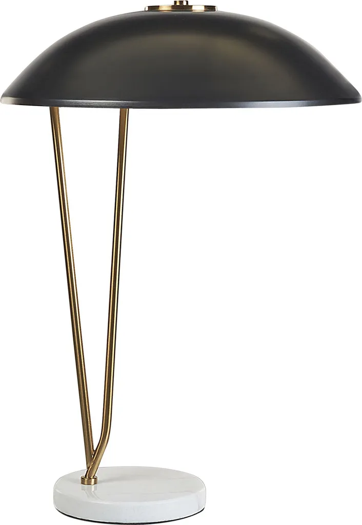 Lampe à poser stable et robuste base marbre noir et or bureau chic