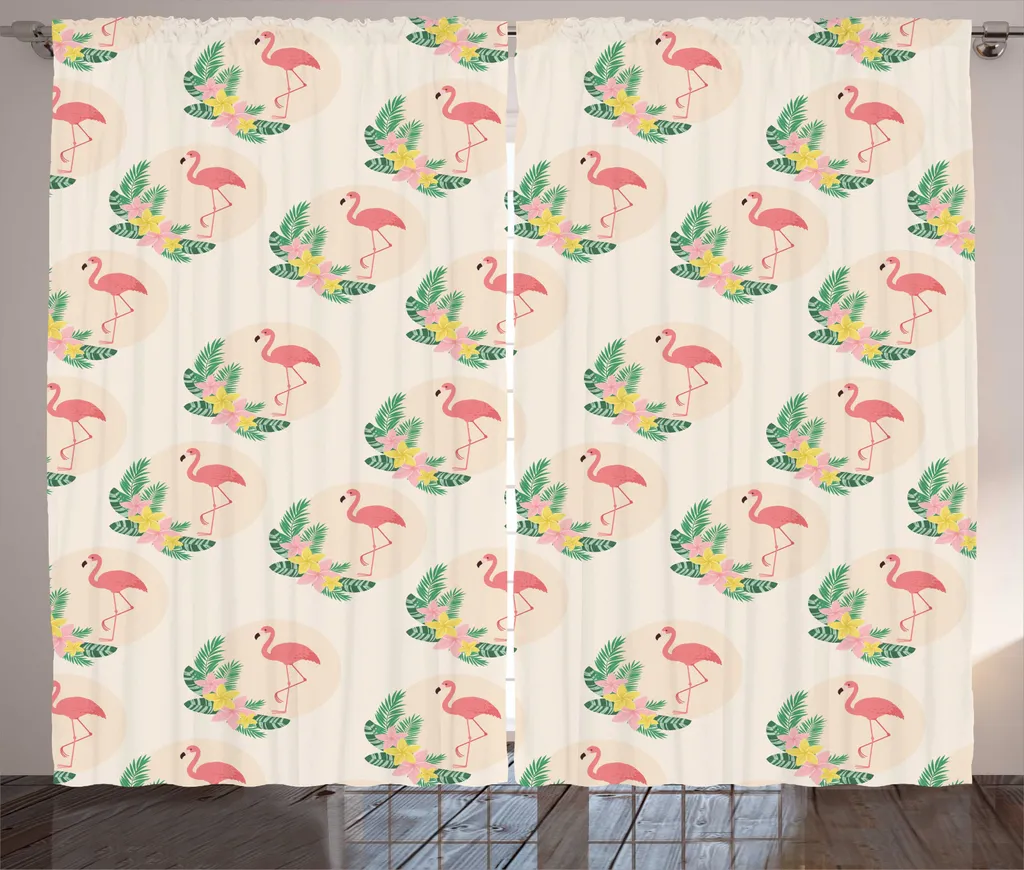 Rideaux Salon Style Hawaïen 280x225 cm pour Ambiance Tropicale Chic