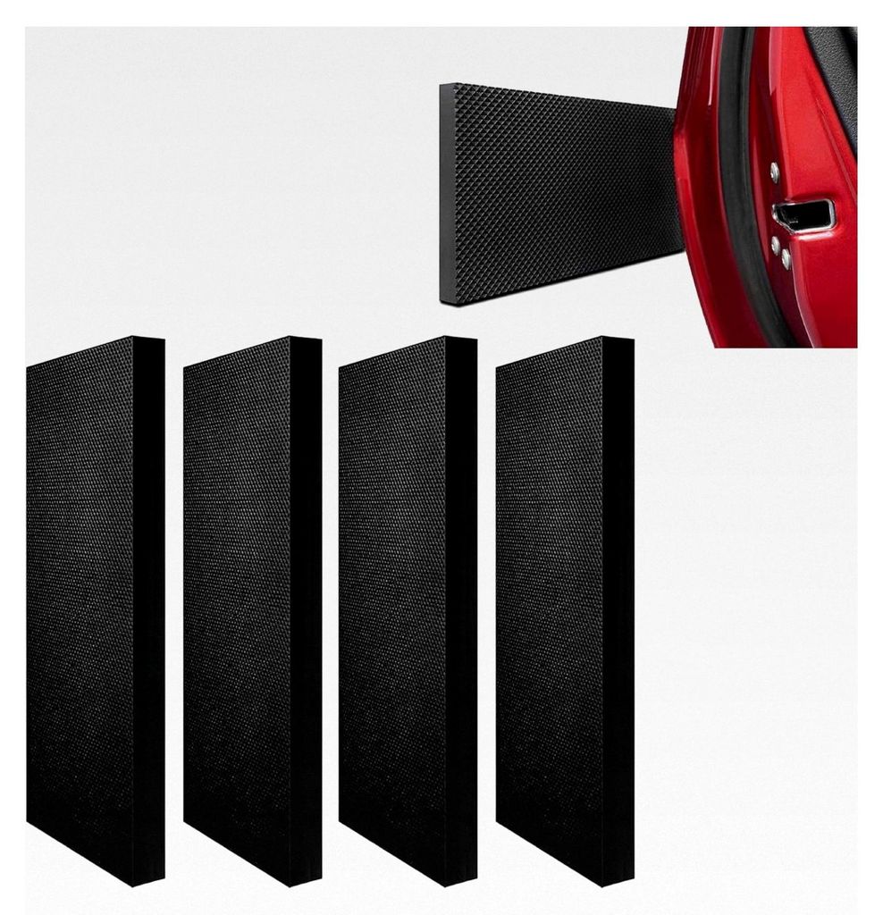 4 Stück Garagen Wandschutz, 30x10x3cm Selbstklebend für Autotüren und Garagenwände Schwarz