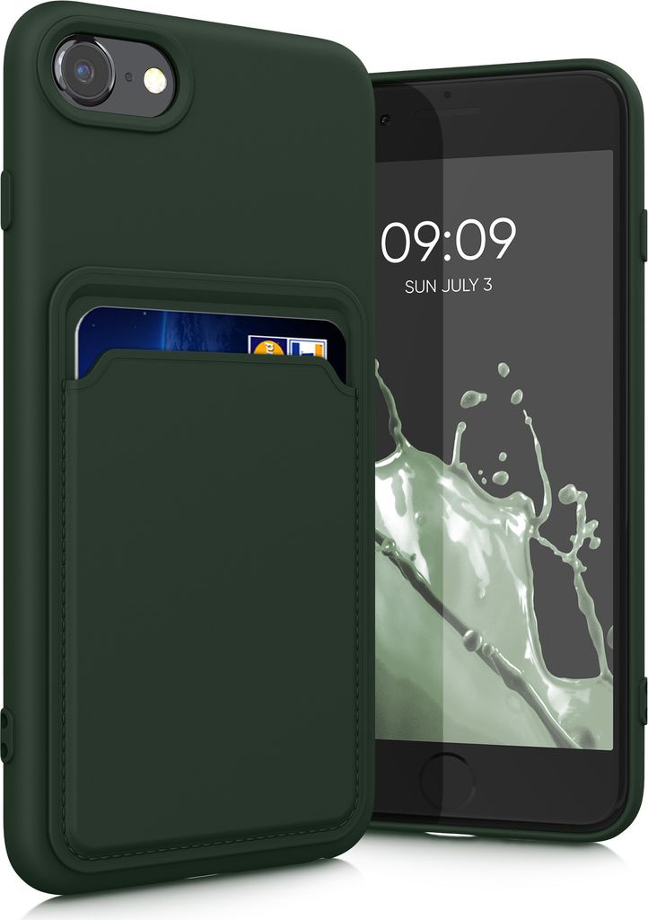 kwmobile Handyhülle kompatibel mit Apple iPhone SE (2022) / iPhone SE (2020) / iPhone 8 / iPhone 7 Hülle - Handy Cover mit Fach für Karten - in