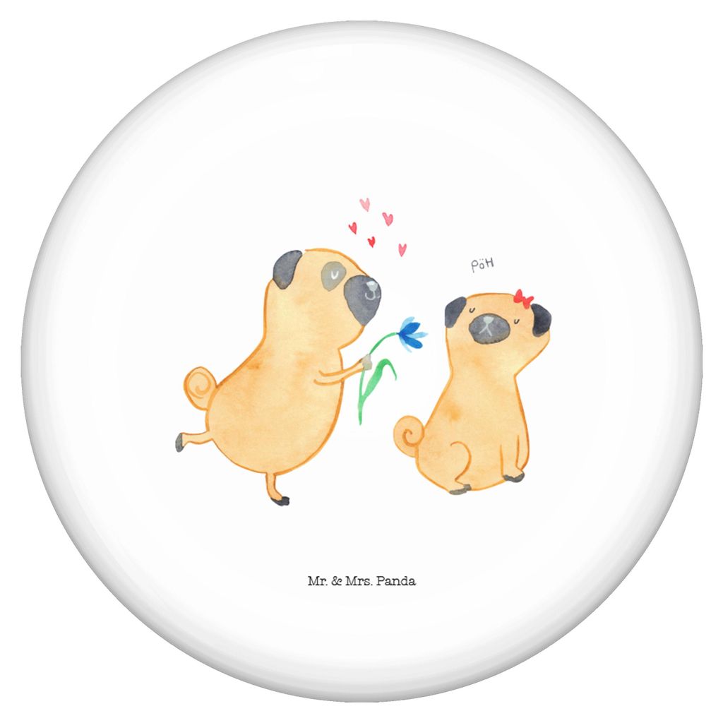 Mr. & Mrs. Panda Pin Mops Verliebt - Weiß - Geschenk, Liebe, Button, Anstecker, Sprüche, Hund, Knuffig, Badge, Plakette, Hundeliebe