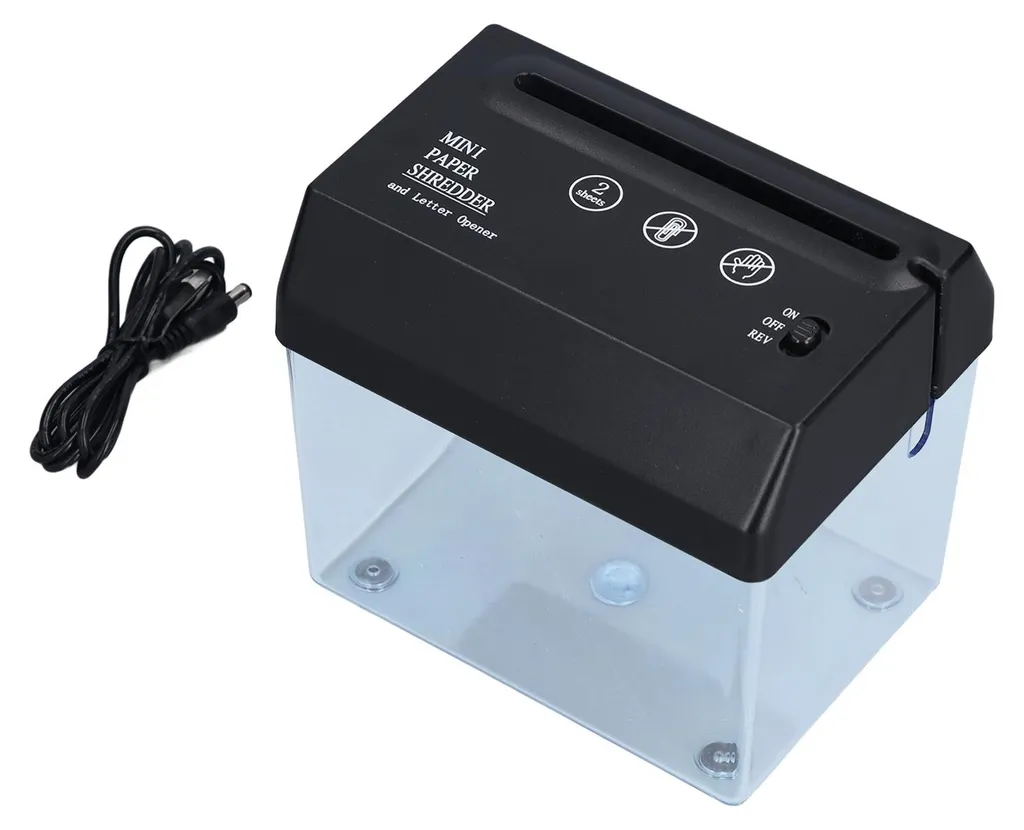 Mini destructeur de documents USB format A6 avec lames en métal durable